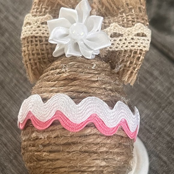 Rustic Pink Set of 4 Jute Easter Eggs, Custom Eggs, Farm Easter Décor, Religious - Picture 4 of 16
